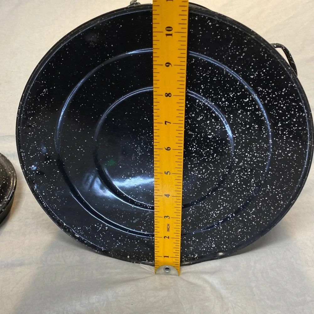 Vintage Large Black Speckled Graniteware Coffee‎ Pot Campfire Cowboy Enamelware